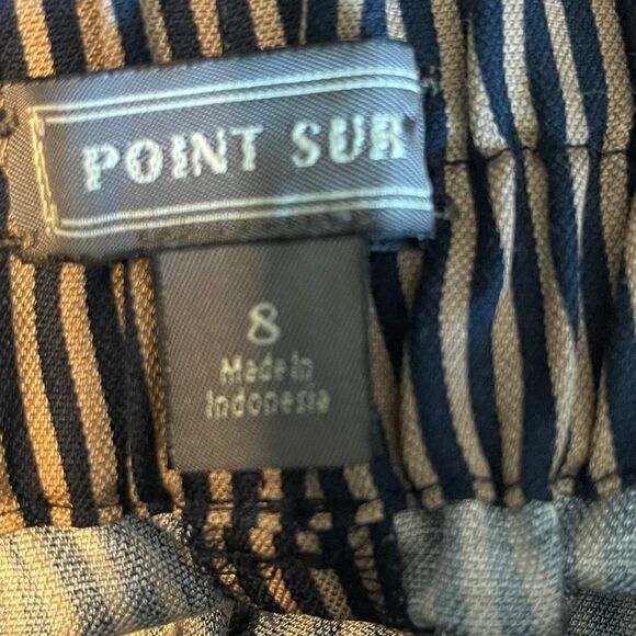 J. Crew Point Sur Black/Tan Paper Bag Waist Wide Leg Pants Sz 8 - Picture 8 of 8